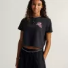 Tricou Negativ Floral Crop Tricou Negativ Floral Crop
