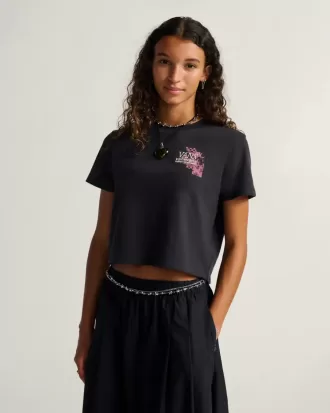 Tricou Negativ Floral Crop