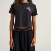 Tricou Negativ Floral Crop Tricou Negativ Floral Crop