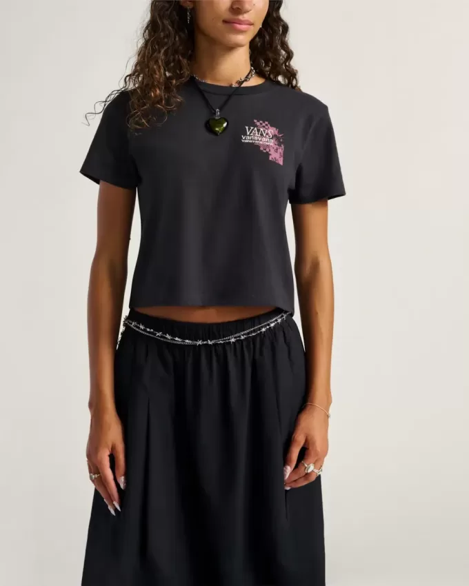 Tricou Negativ Floral Crop Tricou Negativ Floral Crop