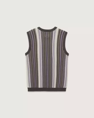 Vestă de pulover cu dungi premium